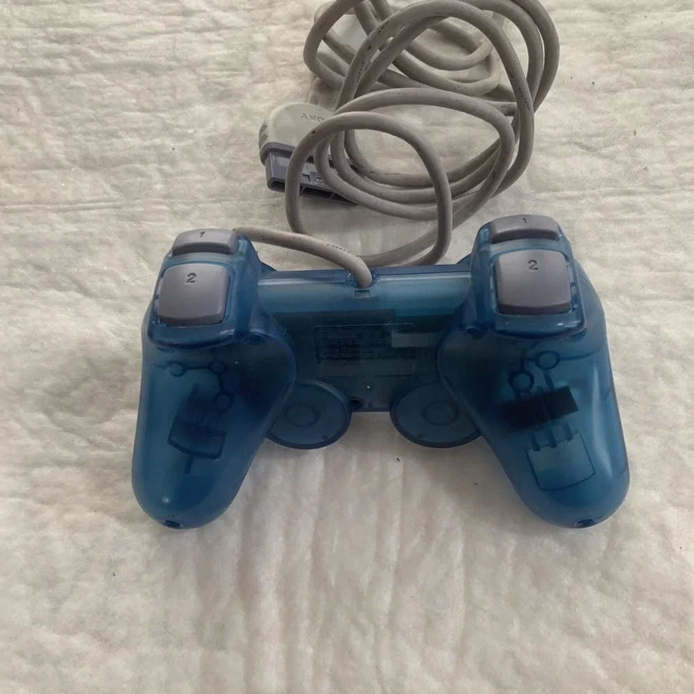 Playstation 1 PS1 PSone Dual Analog Controller SCPH-110 Clear Blue OEM Untested